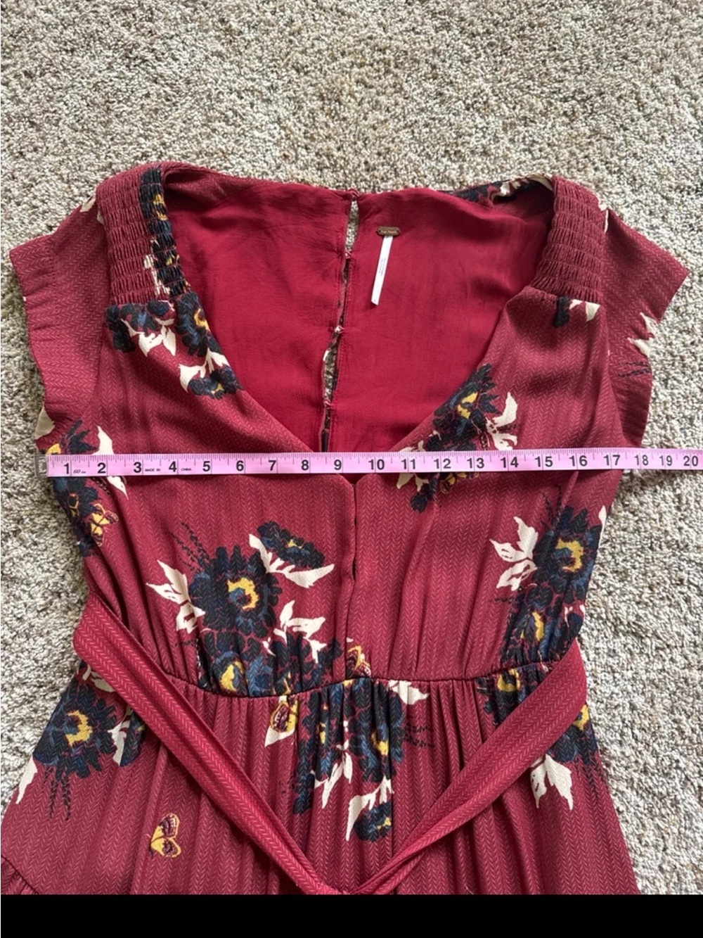 FREE PEOPLE All I Got Printed Maxi Dress In Red Combo size 6 - Picture 10 of 12